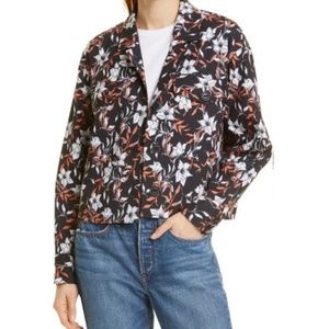 RAG & BONE Jessie Floral Print Linen Blend Shirt Jacket